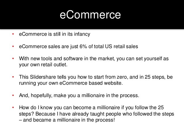 How do I become a millionaire for ecommerce?