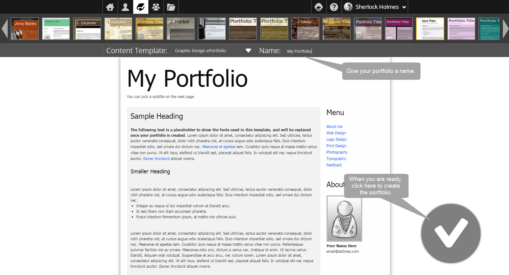 How do I make a portfolio?