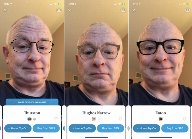 warby parker virtual try on not working