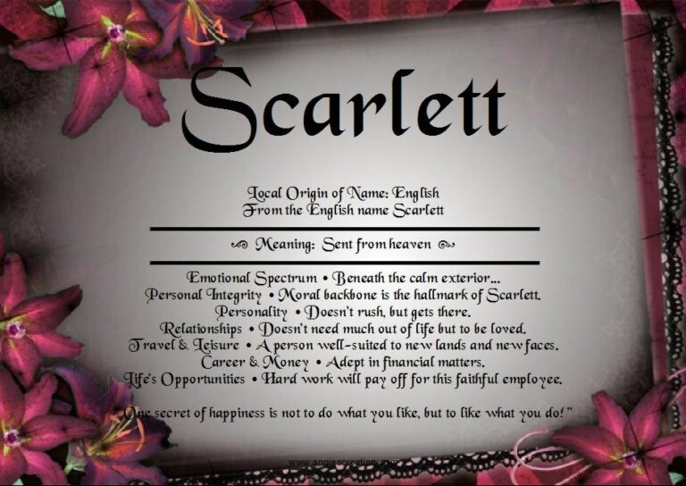 Answers What does the name Scarlett rose mean?