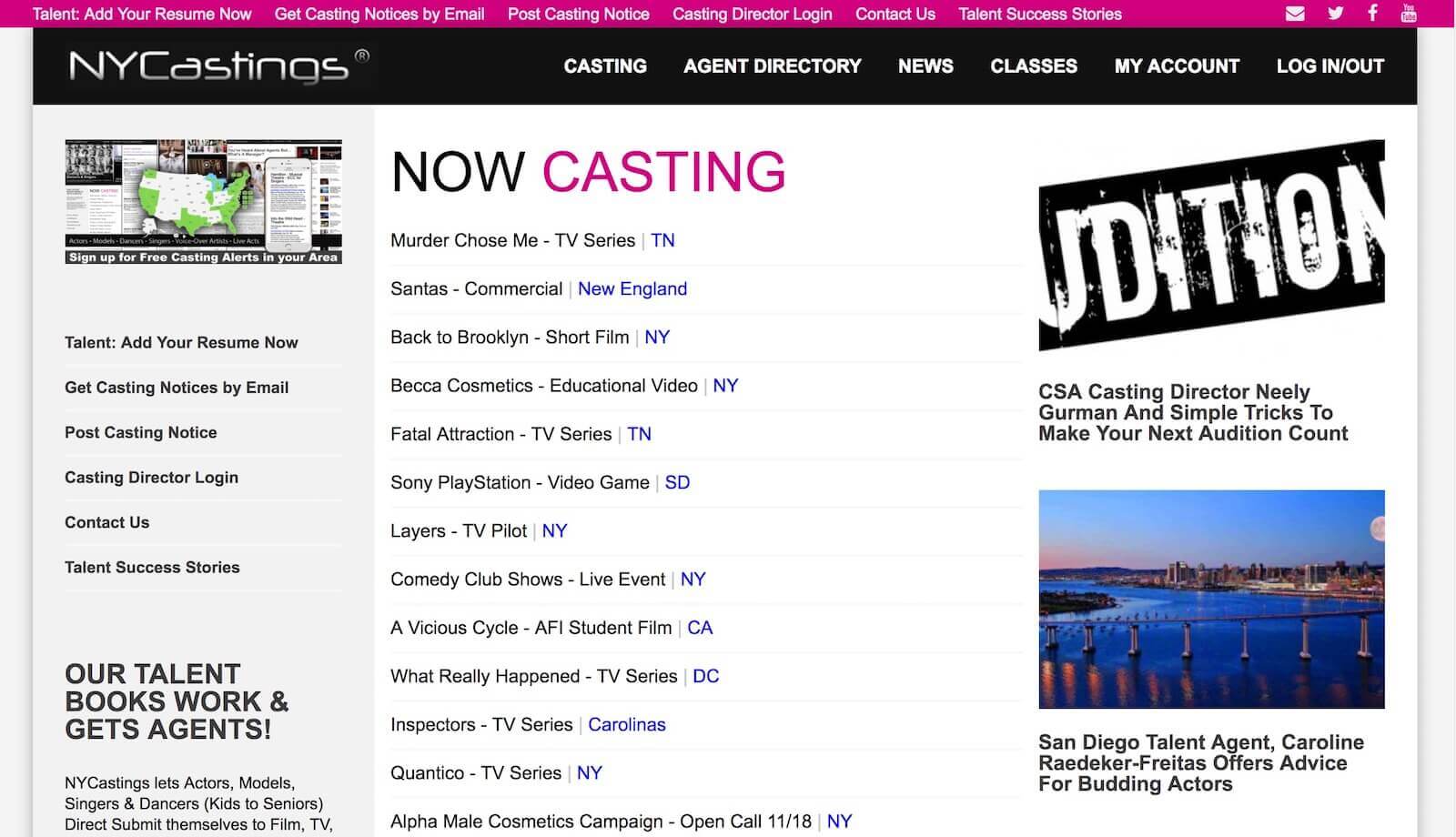 What is the best site to find casting calls?