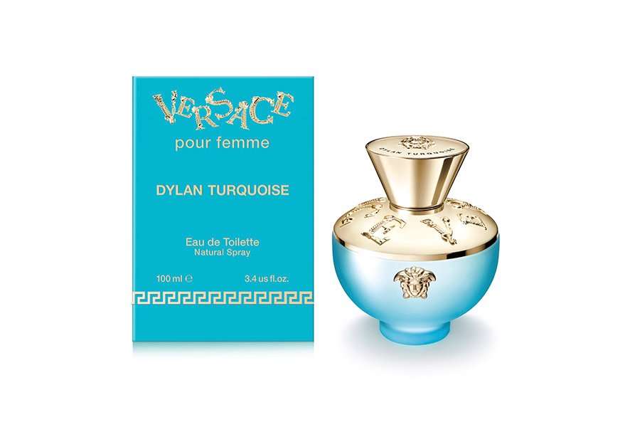 Who is the model for Versace Dylan turquoise?