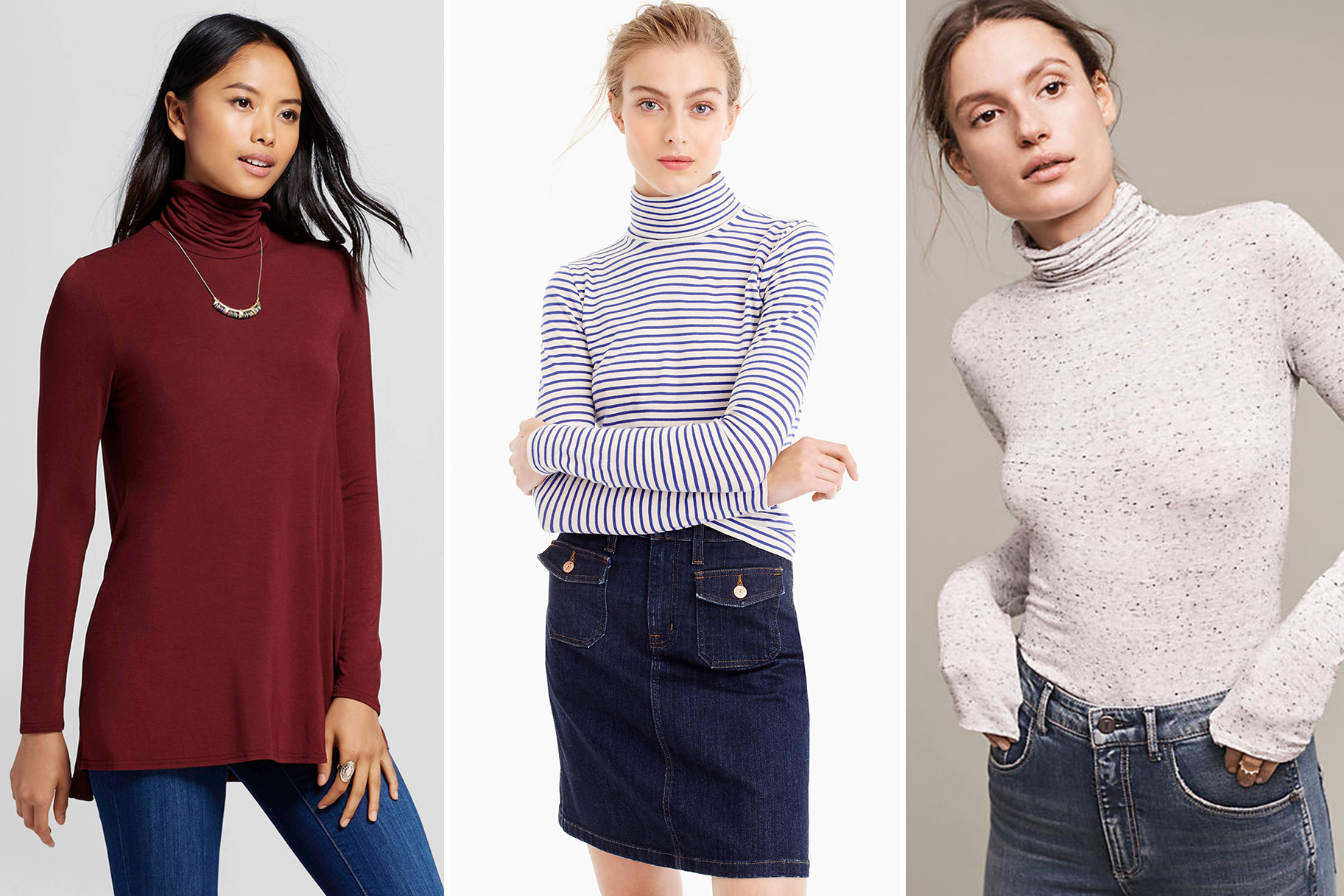 Why are turtlenecks flattering?