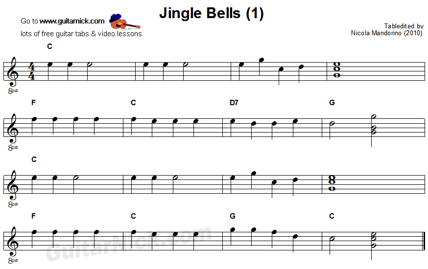 How do you play Jingle Bells easy on the guitar?