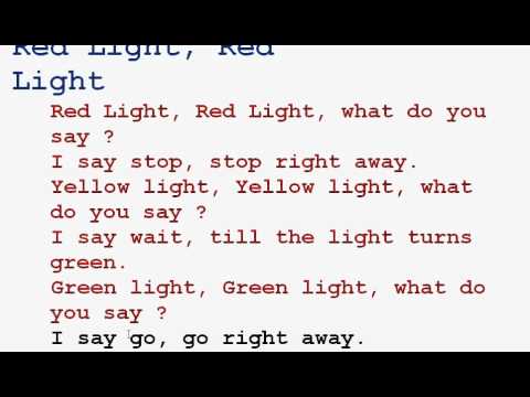 How do you say red light green?