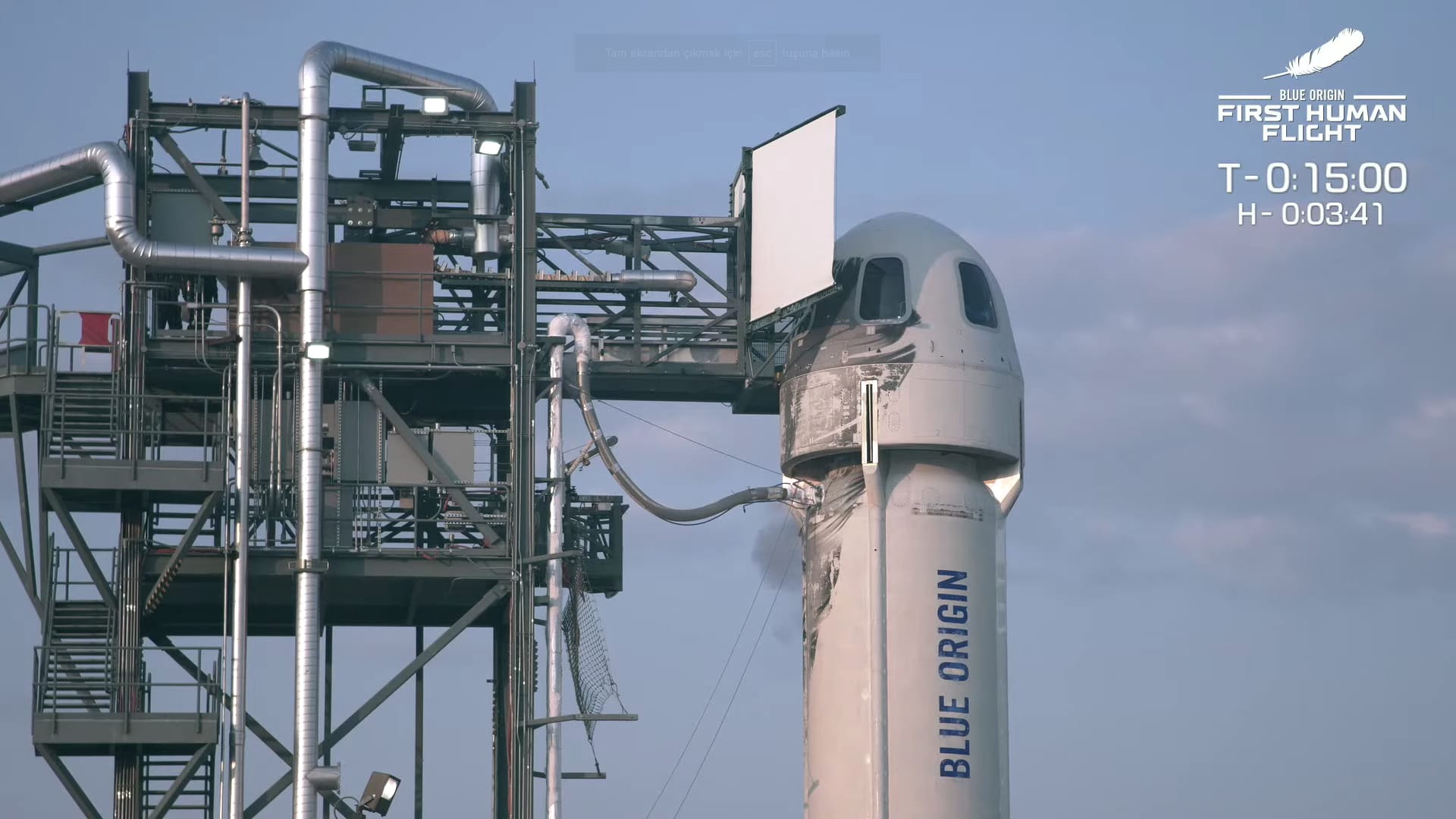 How long was the Blue Origin flight today?