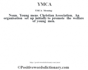 What does YMCA mean in slang?