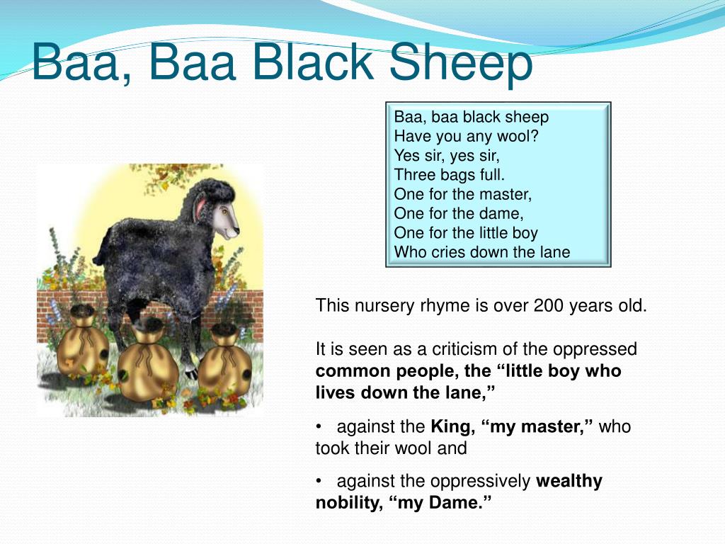 What is the meaning behind Baa Baa Black Sheep?