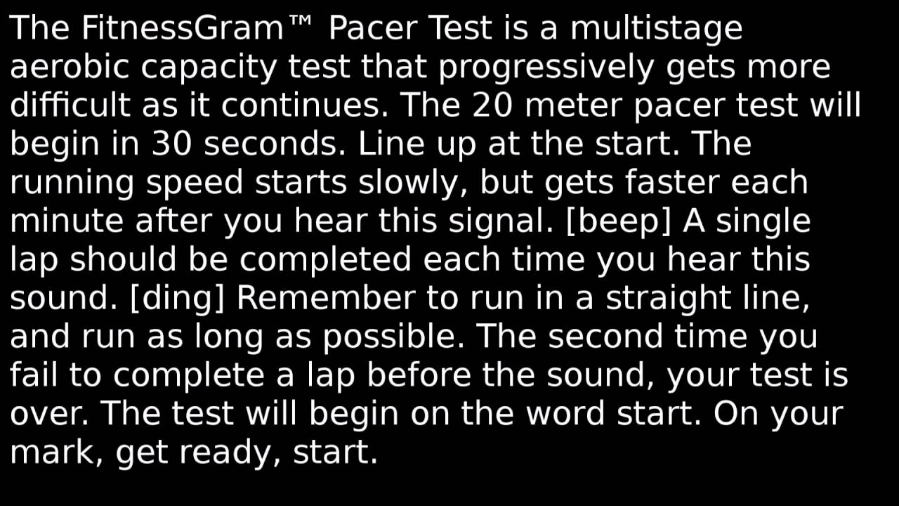 What is the pacer gram fitness test?