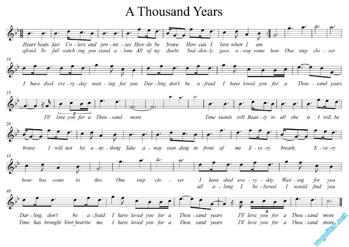 What was the song A Thousand Years written for?